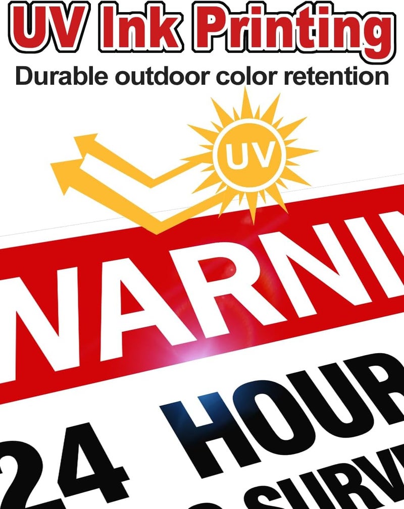 multiwins Video Surveillance Sign, 4-Pack 12"x 8" Security Camera Signs, Reflective and Waterproof Material 24 Hour Surveillance Sign For Home/Business - Image 3